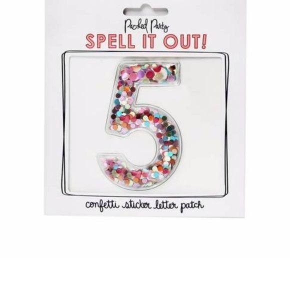 Packed Party Stick To It Confetti Number Multicolor Glitter NWT - Picture 7 of 11